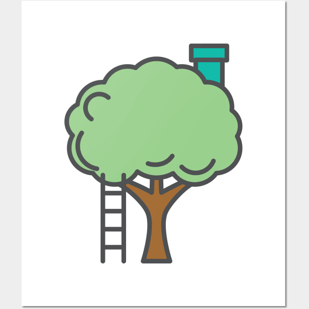 Tree House Environment Icon Wall Art by SWON Design